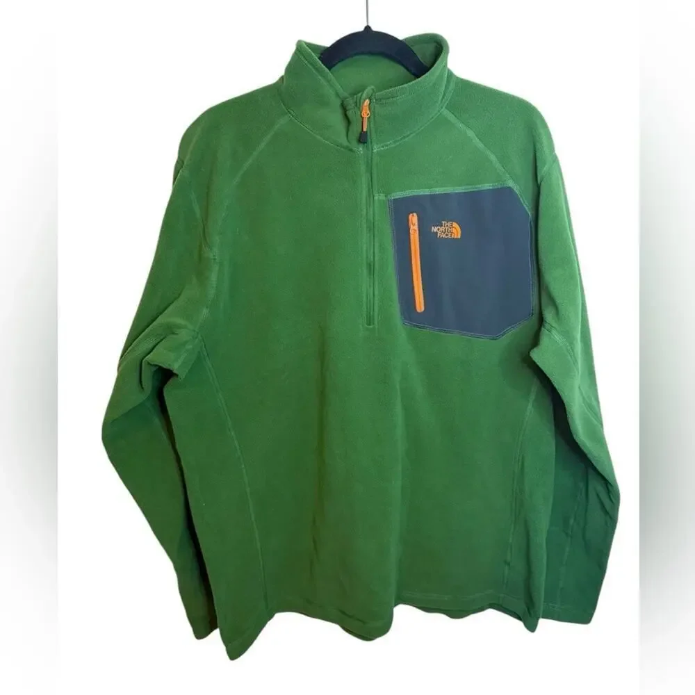 The North Face Men’s Green Fleece Quarter Zip Pullover